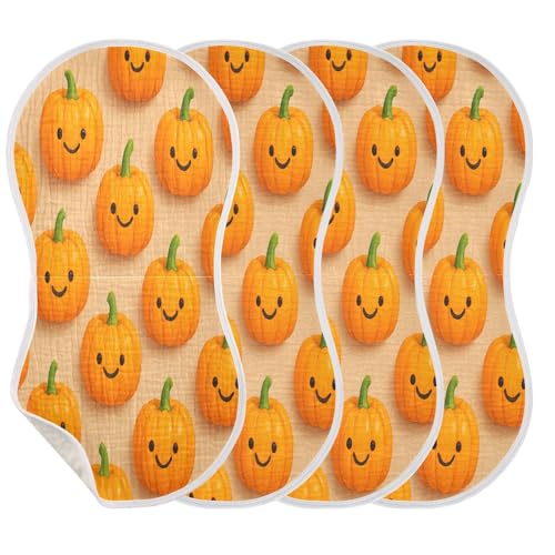 Graffiti Cute Pumpkin Burp Cloths Unisex Cotton Burp Cloths Absorbent and Non-Seeping Suitable for Babies, Toddlers, Newborns3