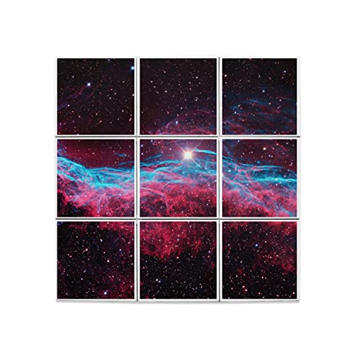 Carreaux céramique nébuleuse étoile lot de 9 pour fresque murale 60x60 cm