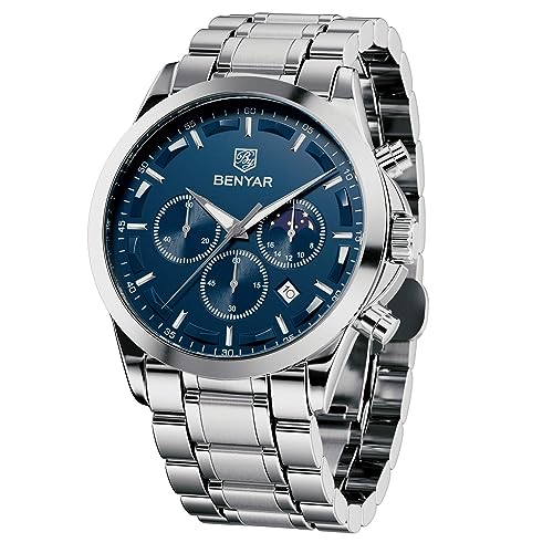 BENYAR by Montre Homme Chronographe 30M Etanche Montres Grand Cadran Date...