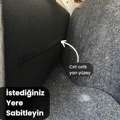 Romofy Oto Bagaj Organizer [Kalın Keçe] - Kapaklı Toparlayıcı Bagaj Çantası - Araba Aksesuar Toparlayıcı, Araç Organizer - Altında ve Yanında Bagaja Yapışan Malzeme