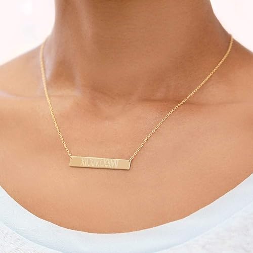 Miniatura 3 de Tina&Co Custom Name Necklace Personalized Bar Name Necklace Engraved Gold Plated Name Necklace Personalized with Names for Mom Bridesmaid Wedding
