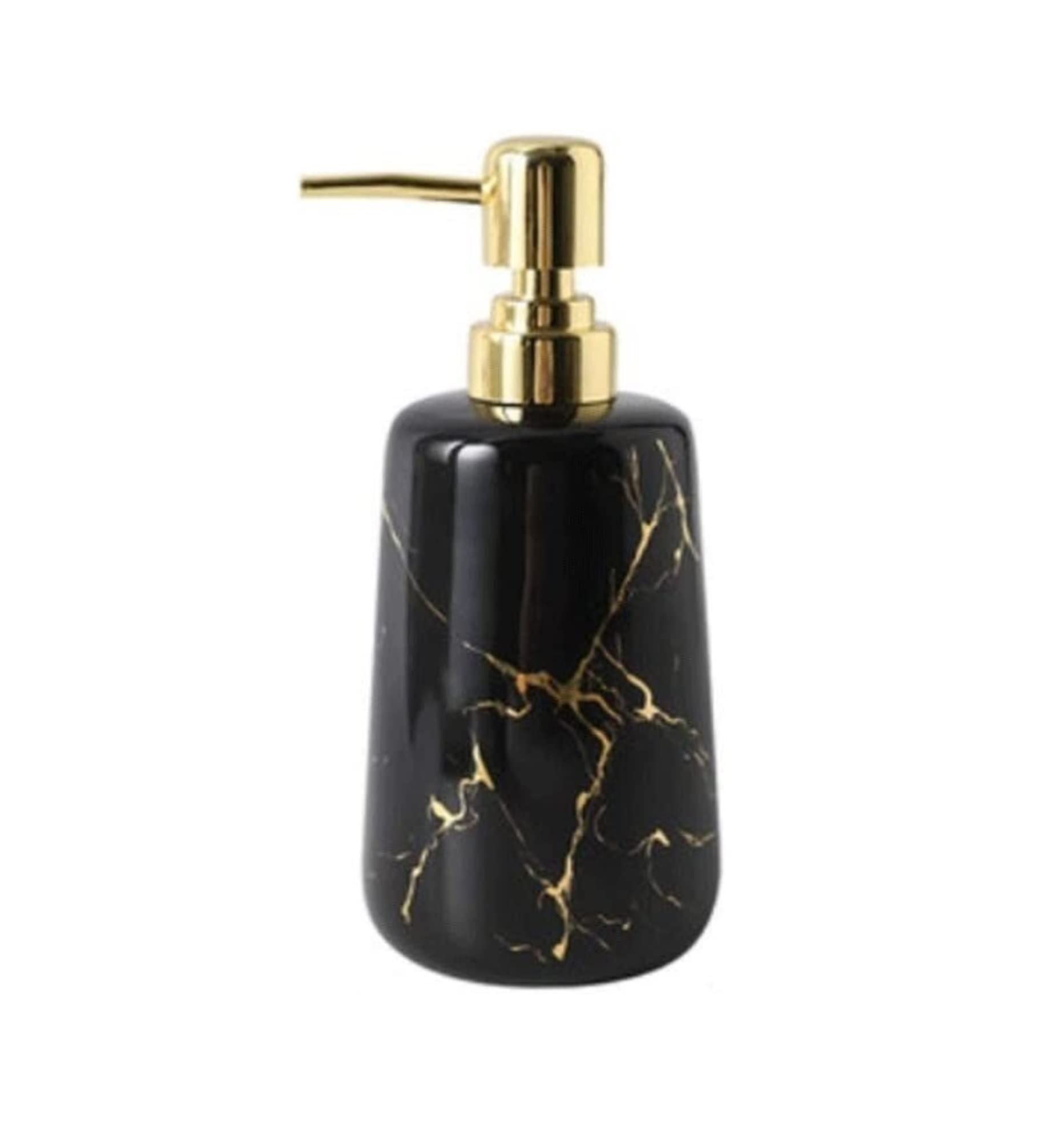 soap dispenser， Soap Dispensers Marble Dispenser, Desktop Hand Sanitizer Pump Bottle Lotion Container Refillable Liquid(Noir,L)