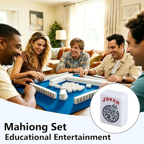 Juego de fichas American Mahjong con 166 piezas blancas miniatura 7
