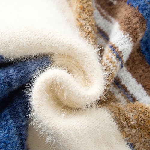 Dgoopd Knit Sweaters for Men Button Down Long Sleeve Sweater Vintage Color Block Sweater Open Front Cardigan Fall Sweaters3