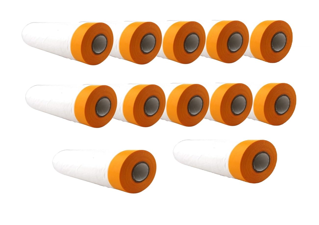 DRW Cinta adhesiva con papel protector ideal para pintar u obras 12 unidades 180 cm x 20m