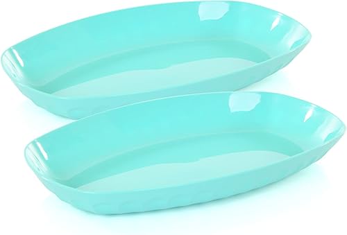 Mintra Home Cuencos y bandejas irrompibles (colección plegable) (bandeja utilitaria, 2 unidades, verde azulado)