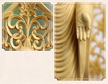 Amazon｜木彫り 置物 仏壇仏像 仏像 釈迦如来 立像 仏像 如来像