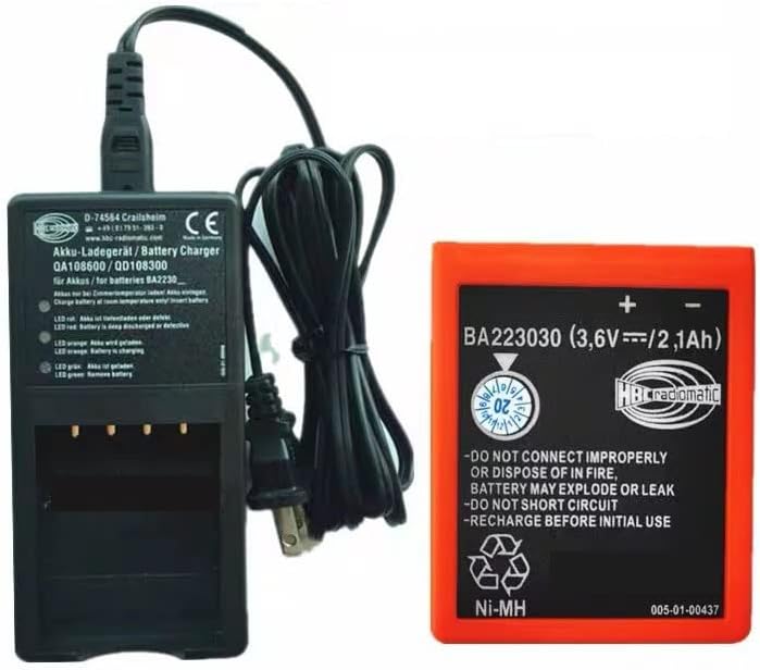 EVASEN - Batería recargable BA223030 de 2100 mAh de 36 V para HBC Sany Crane de control remoto con cargador de batería AC 100 V-240 V