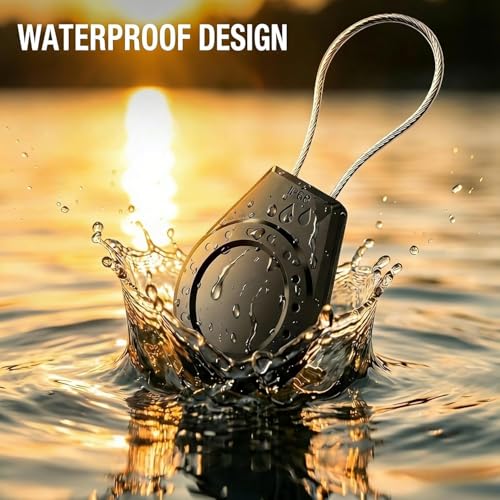 Image of for AirTag Keychain Holder Waterproof Shockproof Case with Stainless Steel Shackle for Pet Collar, Keys, Luggage (Black)