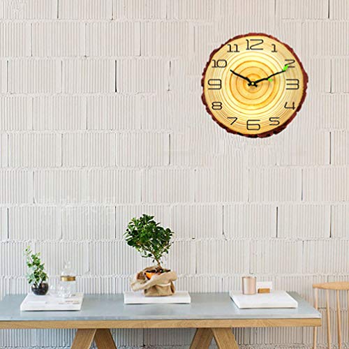 Winomo Digital Clocks Wall Clock Tree Branch Decorative Wood Grain Hanging Clock 12 Inches Kids Room Wall Décor For Living Room Hotel Home Decor #TOP7