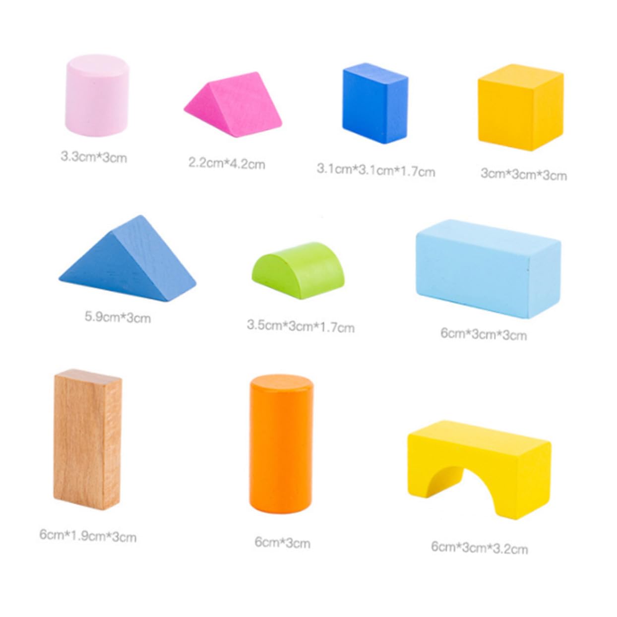 POPETPOP 100 Blocchi di Legno Colorati Educativo per Blocchi Geometrici Sicuri e Levigati per Sviluppo Cognitivo e Creatività Costruzioni in Legno e Resistente per Bambine