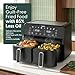 Keplin 9L Dual Zone Air Fryer - 8 in1 Cooking Functions - 2700W Energy-Saving Cooker - Extra-Large Capacity for Healthy Meals - Roast, Bake, Dehydrate, Reheat,- Family Size (9L)- 2 Years Warranty