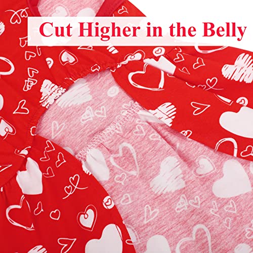 Pedgot Valentine's Day Cotton Dog Dress Red Girl Puppy Clothes Outfit Heart Pattern Dog Dresses Elegant Princess Doggie Dress With Bowknot Doggy Shirt Vest Puppy Party Costumes For Small Dog, Large #TOP4