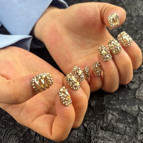 AKA Unicorn Trendy Handmade Press On Nails Short Square Shape,10Pcs