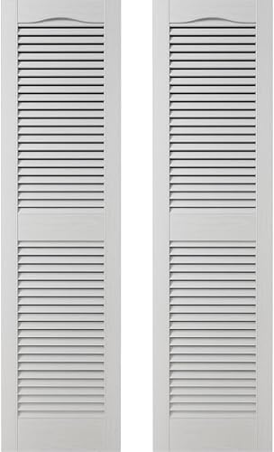 Miniatura 78 de Builders Edge 12 pulgadas de ancho x 48 pulgadas de alto, montante central superior de catedral estándar, persianas con listones abiertos, incluye