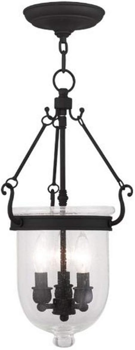 Livex Lighting 5083-04 Jefferson 3-Light Hanging Lantern, Black
