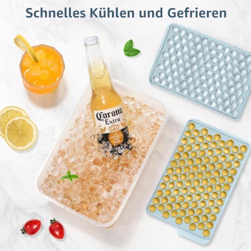 Foto von Mini Eiswürfelform mit Deckel, 1,4 cm Eiswürfelform Klein, 416 Eiskugeln