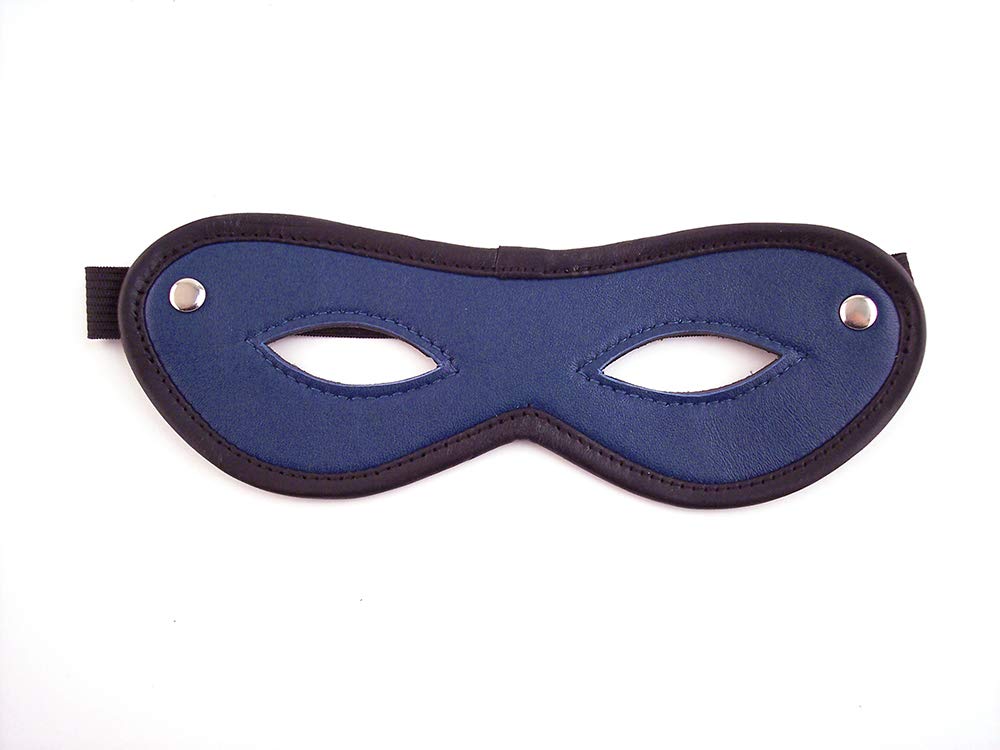 Rouge Garments Unisex-Adult's Leather Open Eye Mask, One Size, Blue