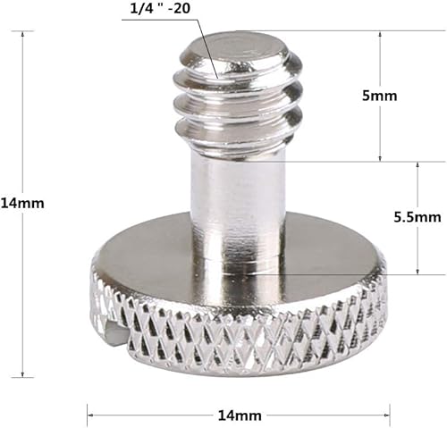 Miniatura 3 de Tornillo de cámara con 1/4"-20 y 3/8"-16 para placa de liberación rápida de la cámara (4 piezas)