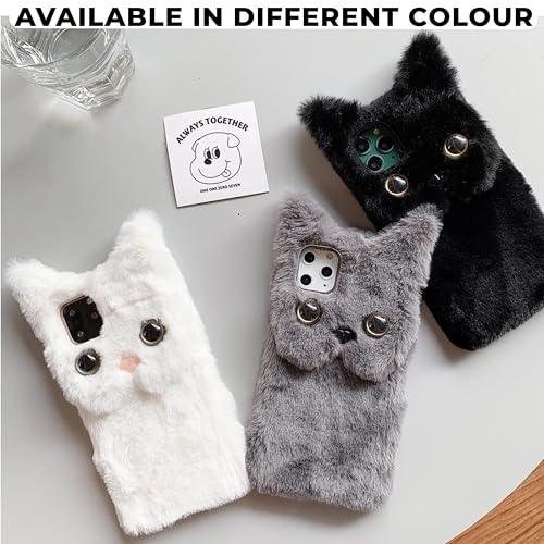 Image of Kraptick iPhone 16 Pro Case - Cute Animal Fur Design Phone Case - Thermoplastic Material Mobile Cover, Durable Protective Phone Cover, Stylish & Lightweight Apple Cover -(Black)