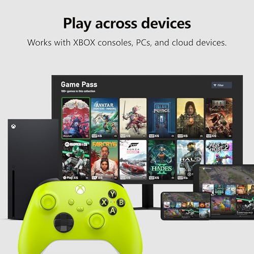 Image of Xbox Wireless Gaming Controller | Electric Volt | Console, PC, & Cloud Devices | Textured Grip | Wireless, Bluetooth, USB-C Connectivity
