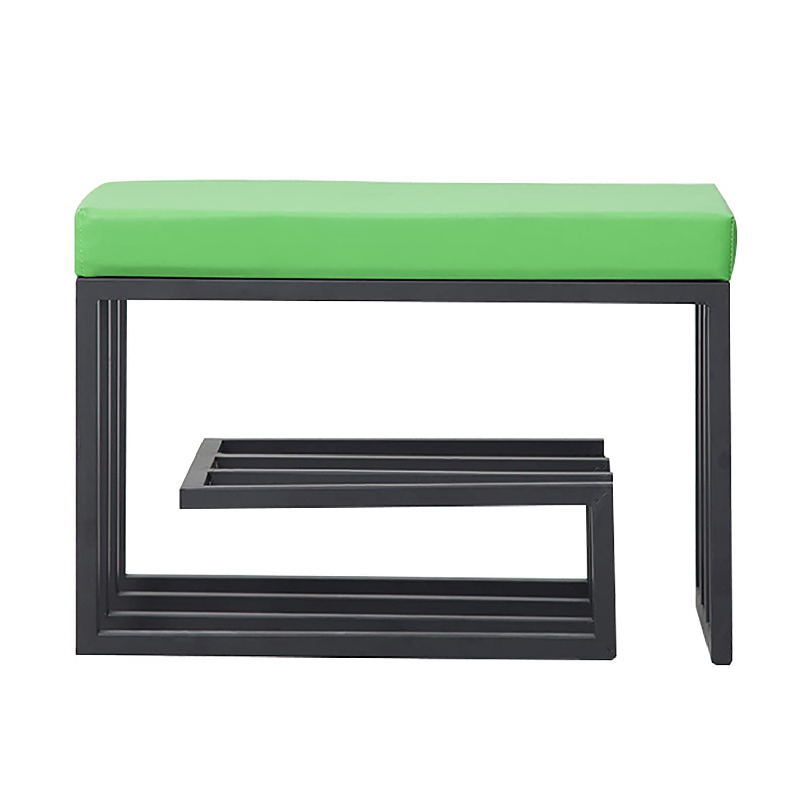 LWJSOCP Tufted Upholstered Entryway Bench with Metal Frame and Padded Seat Green 80X30X45Cm (31X12X18Inch)