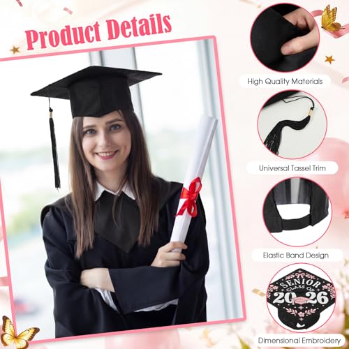 Casquette de remise de diplôme à broderie florale haut de gamme - 3