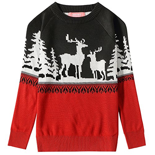 Camii Mia-Big-Girls-Ugly-Christmas-Sweater-Crewneck Sweater Reindeer Pullover Knitted Causal