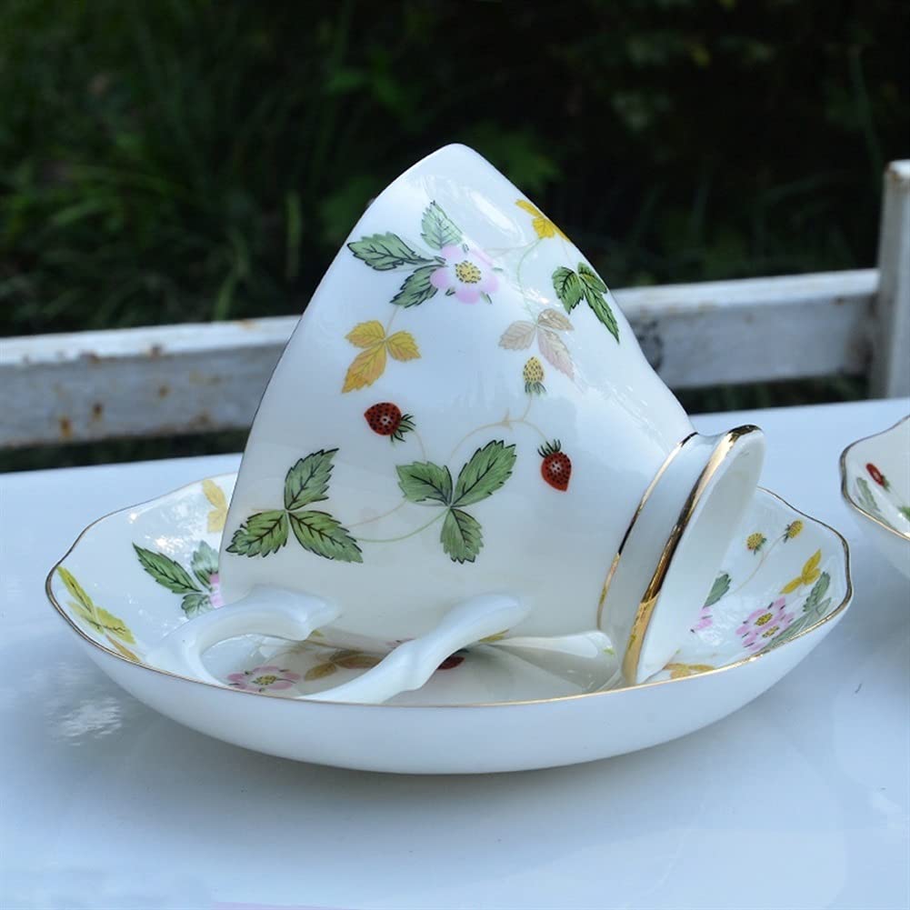 Set di tazzine da caffè in porcellana, tazza da tè in porcellana, tazza da tè pomeridiana, tazze riutilizzabili in stile cinese e piattino, tazzine da caffè con latte liscio, tazza for bevande, ananas