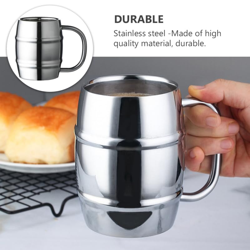 Jarra para Cerveza de Acero Inoxidable con Mango y Doble Pared 5