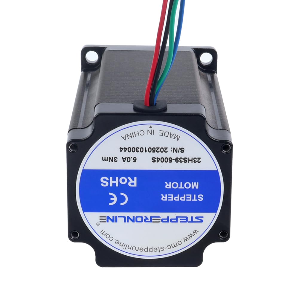 Stepperonline - Motor paso a paso Nema 23 bipolar 3 Nm (425 oz. pulg.) 5A, eje de 8 mm, 57 x 57 x 100 mm, 4 cables, CNC, impresora 3D