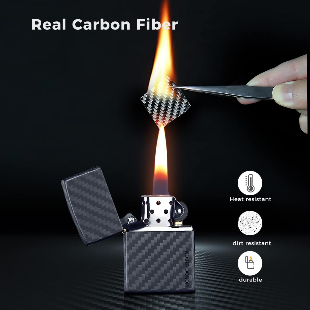 MONOCARBON Real Carbon Fiber Lighter Case [only Outside case] Slim