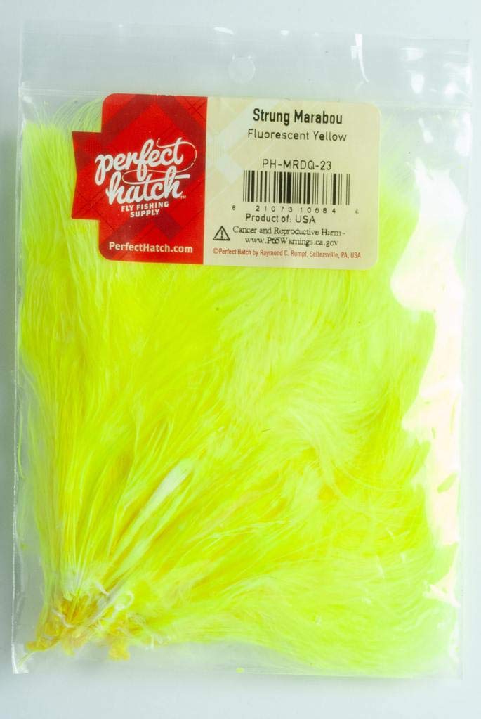 Perfect Hatch Strung Marabou Fl Yellow PH-MRDQ-23