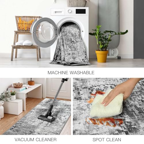Tapete decorativo moderno gris oscuro 2x3 miniatura 5