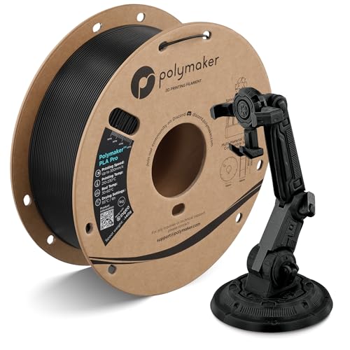 Image of Polymaker PLA Pro 3D Printing Filament Black 1.75mm 1KG, High-Impact Tough PLA, Fast Printing up to 300mm /s, High Speed New Formula, Easy to Print on Most FDM Printers, No Enclosure Required