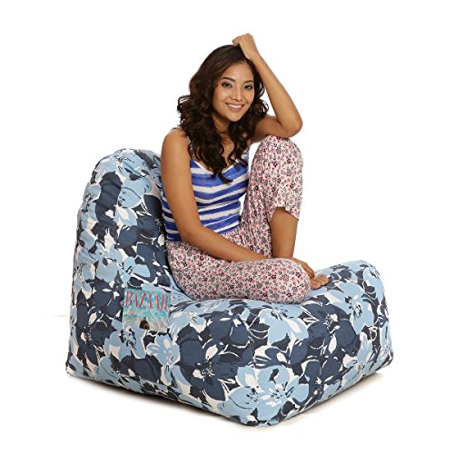 Image of Style Homez Hackey Cotton Canvas Floral Printed Bean Bag XXL Size Filled with Beans Fillers