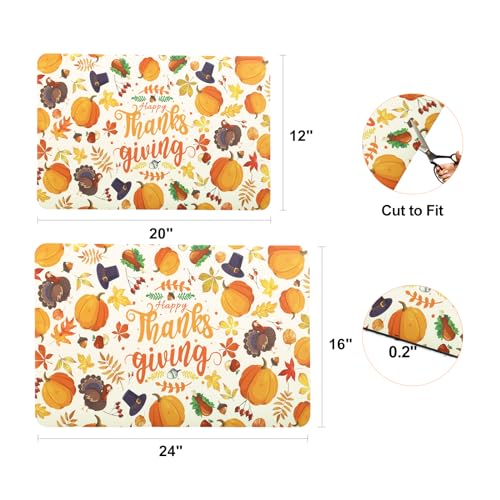 Findosom AUTUMN HARVEST Fall Dish Drying Mat For Kitchen, 12 Inchx20 Inch Absorbent Hide Stain & Cuttable Pumpkin Dish Mat thumb #5