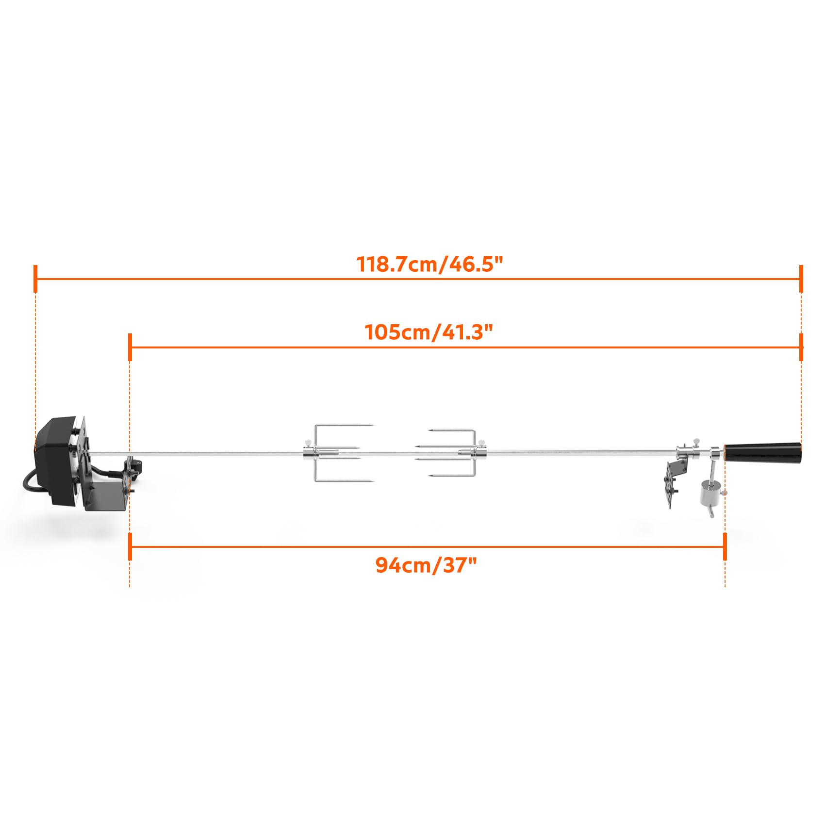 onlyfire BRK-6054 Asador Giratorio para Barbacoas Universal para La Mayoría de Las Parrillas de Gas de 2 a 4 Quemadores, Accesorios de Cocina para Barbacoas