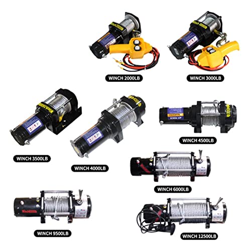 Image of Car Electric Winch Car Winch Off-Road Vehicle Electric Winch Traction Hoist (2000lb)