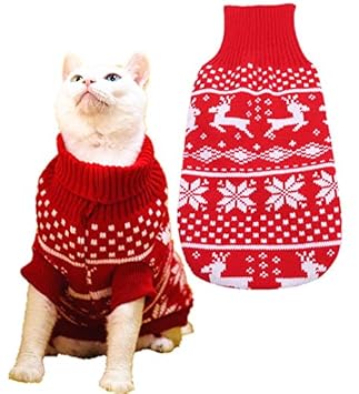 BoomBone Reindeer Dog Turtleneck Sweater,Puppy Christmas Sweaters for Small Dogs Cat