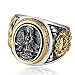 Daesar Silber 925 Ringe Herren Buddhismus Guanyin Lotusblume Drachen Gothic Silber Ring Freundschaftsringe Große 67 (21.3)