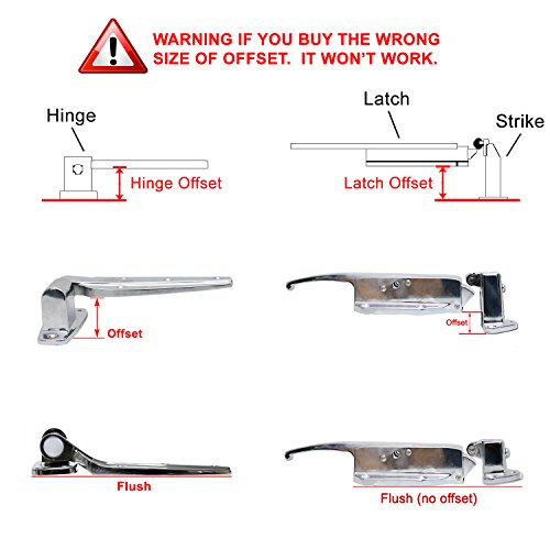 Kason K58 Series Walk-In Safety Chrome Strike Only (Select Offset From Flush To 2-1/2") (Offset -1-3/4" To 2-1/2") #TOP5
