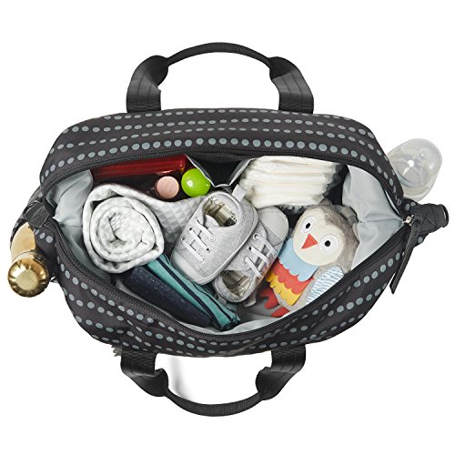 Bolsa Maternidade Skip Hop - Coleção Riverside Ultra Light Satchel - Black Dot, Skip Hop, Preto