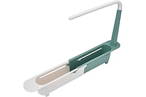 2 In 1 Expandable Sink Caddy Kitchen Sink Organizer Dish Drainer