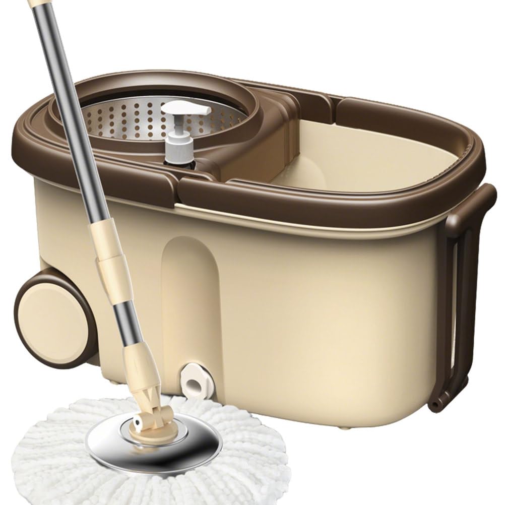 Fregona giratoria de 360 grados con cubo escurridor y mopa de microfibra antifatiga