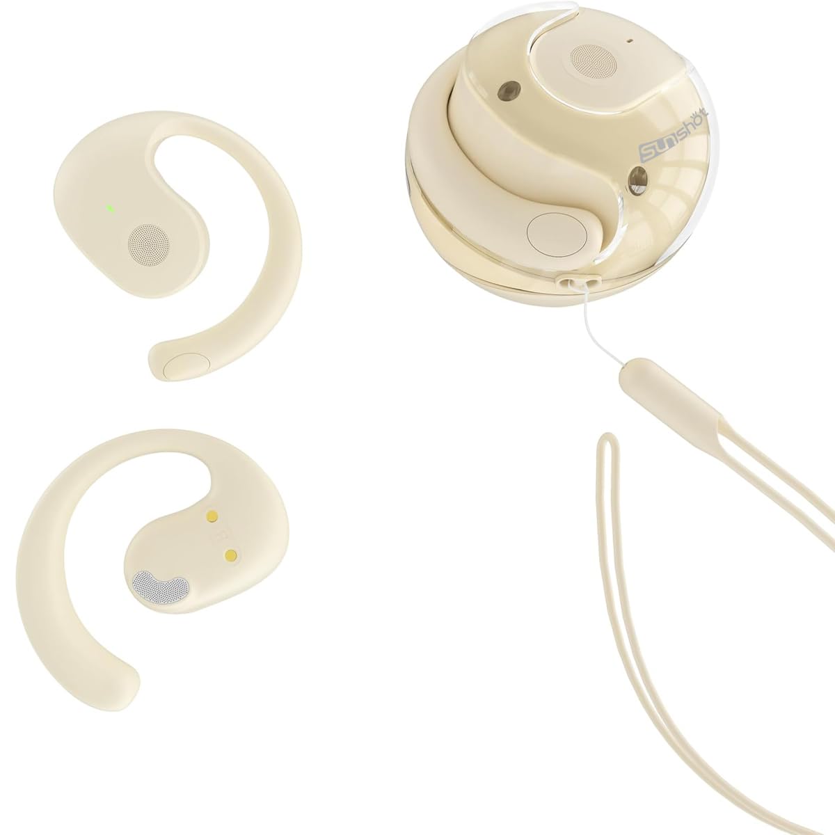 sunshot Ows Open Ear Buds Headphones Bluetooth 5.4,Bone Conducting Air Bone Conduction Headphones, 16mm Drivers,40H Playtime,Open Ear Earbuds IPX5