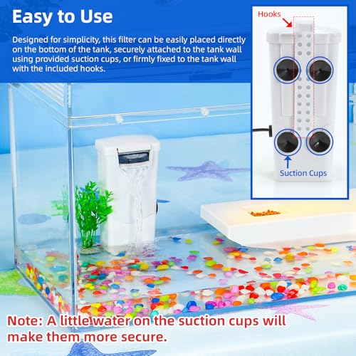 Image of RunDuck Replaceable Turtle Tank Filter with Waterfall Flow - Easy Installation, Low Water Level Start, Suitable for Small Fish Tanks, Aquariums, and Turtle Tank Accessories