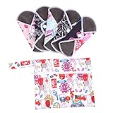 Gogogmee Assorbenti Mestruali Lavabili in Fibra di Bambù Attivo con Borsa Copripannolino Morbidi Riutilizzabili Assorbenti Notte Traspiranti e Neutro Odori per Mamme e Post Colore Casuale immagine