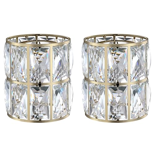 Image of 2 Pack Crystal Chandelier Champagne Lampshade H5*4.7 inch Wall Sconces Pendant Light
