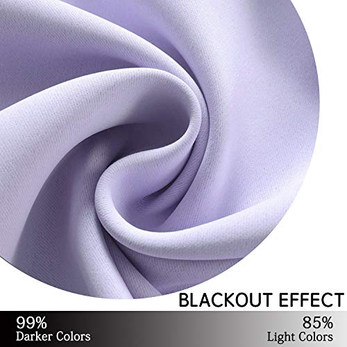 Yakamok Room Darkening Grommet Window Drapes Thermal Insulated Light Blocking Blackout Curtains for Bedroom(52Wx54L,Lilac,2 Panels)
